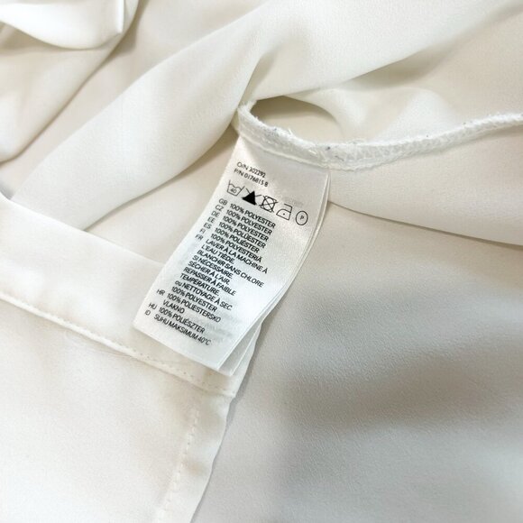H&M Cream White Hi-Low Button Front Blouse Long Sleeve Women’s Size 6 EUC - Picture 6 of 6